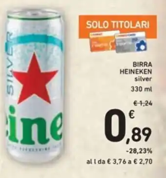 Spazio Conad BIRRA HEINEKEN silver 330 ml offerta