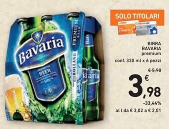 Spazio Conad BIRRA BAVARIA premium conf. 330 ml x 6 pezzi offerta