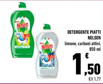 Conad DETERGENTE PIATTI NELSEN limone, carboni attivi, 850 ml offerta