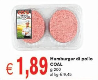 Hamburger di pollo COAL g 200