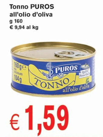 Coal Tonno PUROS all'olio d'oliva g 160 offerta
