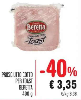 Spazio Conad PROSCIUTTO COTTO PER TOAST BERETTA 400 g offerta