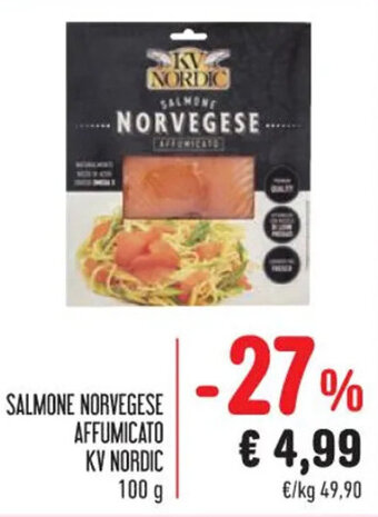 Spazio Conad SALMONE NORVEGESE AFFUMICATO KV NORDIC 100 g offerta
