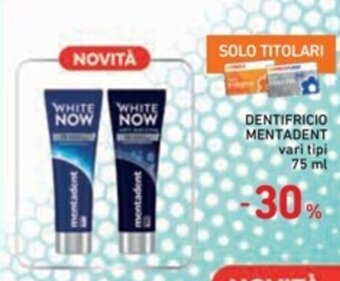 Spazio Conad DENTIFRICIO MENTADENT vari tipi 75 ml offerta