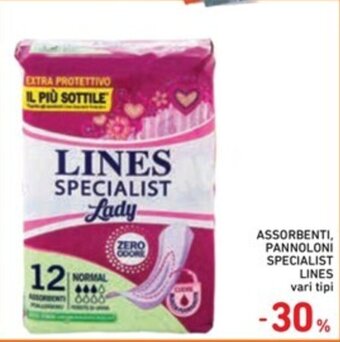 Spazio Conad ASSORBENTI, PANNOLONI SPECIALIST LINES vari tipi offerta