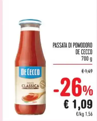 Spazio Conad PASSATA DI POMODORO DE CECCO 700 g offerta