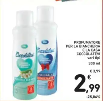 Spazio Conad PROFUMATORE PER LA BIANCHERIA E LA CASA COCCOLATEVI vari tipi 300 ml offerta