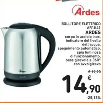 Spazio Conad BOLLITORE ELETTRICO AR1K41 ARDES offerta