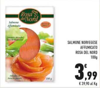 Conad SALMONE NORVEGESE AFFUMICATO ROSA DEL NORD 100g offerta