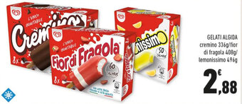 Conad GELATI ALGIDA cremino 336g/fior di fragola 408g/ lemonissimo 496g offerta