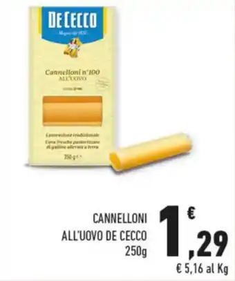 Conad CANNELLONI ALL'UOVO DE CECCO 250g offerta