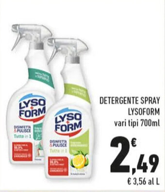 Conad DETERGENTE SPRAY LYSOFORM vari tipi 700ml offerta