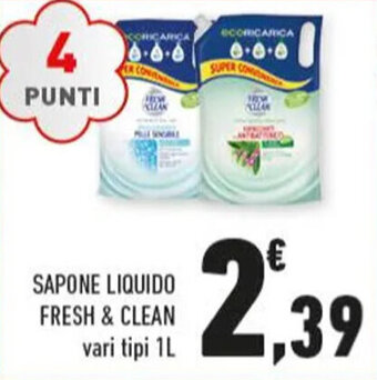 Conad SAPONE LIQUIDO FRESH & CLEAN vari tipi 1L offerta