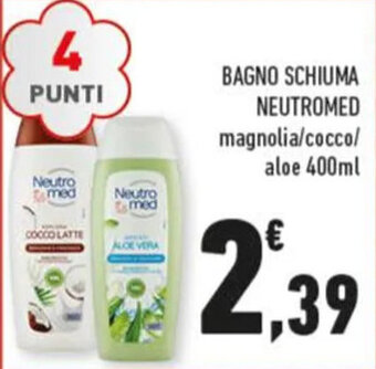 Conad BAGNO SCHIUMA NEUTROMED magnolia/cocco/ aloe 400ml offerta