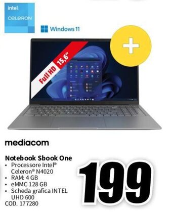 MediaWorld mediacom Notebook Sbook One offerta