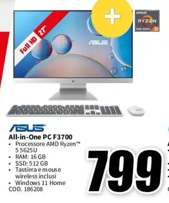 MediaWorld ASUS All-in-One PC F3700 offerta