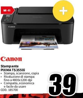 MediaWorld Canon Stampante PIXMA TS3550i offerta