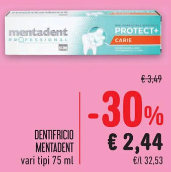 Spazio Conad DENTIFRICIO MENTADENT vari tipi 75 ml offerta