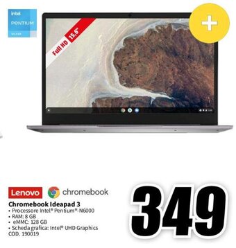 MediaWorld Lenovo Chromebook Ideapad 3 offerta