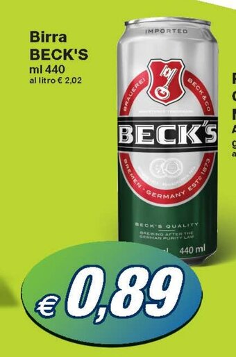Prix Quality Birra BECK'S ml 440 offerta