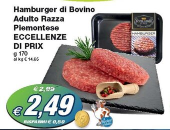 Prix Quality Hamburger di Bovino Adulto Razza Piemontese ECCELLENZE DI PRIX g 170 offerta