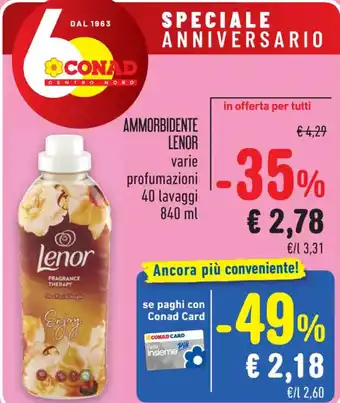 Spazio Conad AMMORBIDENTE LENOR varie profumazioni 40 lavaggi 840 ml offerta