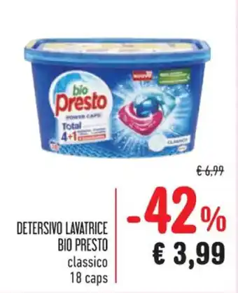 Spazio Conad DETERSIVO LAVATRICE BIO PRESTO classico 18 caps offerta