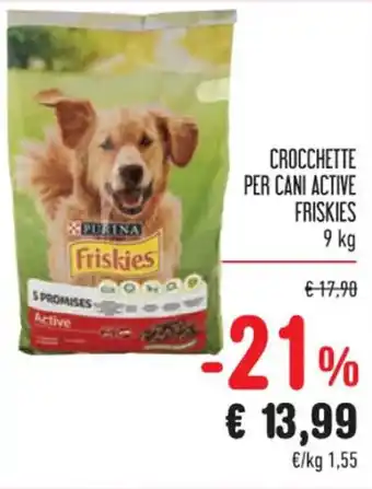 Spazio Conad CROCCHETTE PER CANI ACTIVE FRISKIES 9 kg offerta