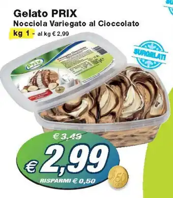Prix Quality Gelato PRIX Nocciola Variegato al Cioccolato kg 1 offerta
