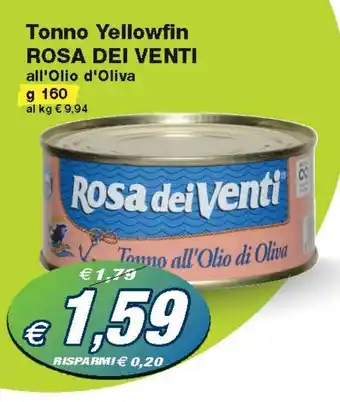 Prix Quality Tonno Yellowfin ROSA DEI VENTI all'Olio d'Oliva g 160 offerta
