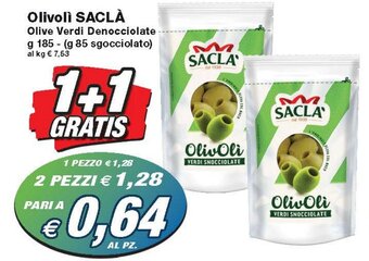 Prix Quality Olivolì SACLÀ Olive Verdi Denocciolate g 185 offerta