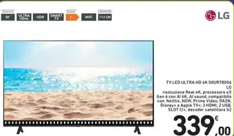 Spazio Conad LG TV LED ULTRA HD 4K 50UR78006 risoluzione Real 4K, processore a5 Gen 6 con Al 4K offerta