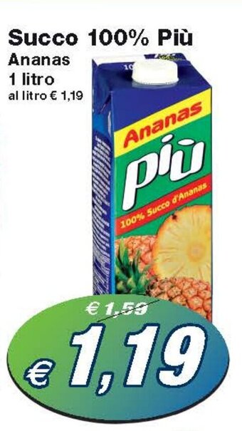 Prix Quality Succo 100% Più Ananas 1 litro offerta