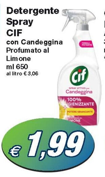 Prix Quality Detergente Spray CIF con Candeggina Profumato al Limone ml 650 offerta