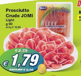 Prix Quality Prosciutto Crudo JOMI Light g 90 offerta