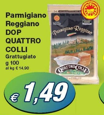 Prix Quality Parmigiano Reggiano DOP QUATTRO COLLI Grattugiato g 100 offerta