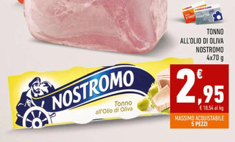 Conad TONNO ALL'OLIO DI OLIVA NOSTROMO 4x70 g offerta