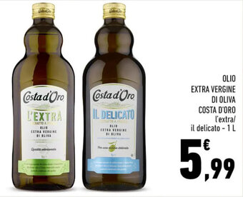 Conad OLIO EXTRA VERGINE DI OLIVA COSTA D'ORO l'extra/ il delicato - 1 L offerta