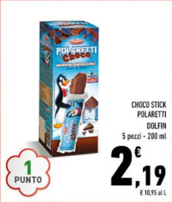 Conad CHOCO STICK POLARETTI DOLFIN 5 pezzi - 200 ml offerta