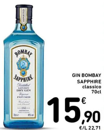 Spazio Conad GIN BOMBAY SAPPHIRE classico 70cl offerta