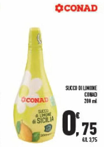 Conad SUCCO DI LIMONE CONAD 200 ml offerta