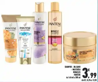 Conad SHAMPOO - BALSAMO - MASCHERA MIRACLES PANTENE 160 ml a 300 ml offerta