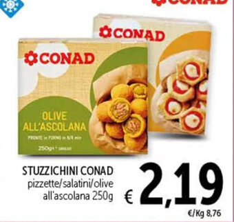 Spazio Conad STUZZICHINI CONAD pizzette/salatini/olive all'ascolana 250g offerta
