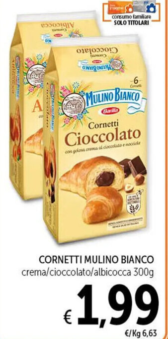 Spazio Conad CORNETTI MULINO BIANCO crema/cioccolato/albicocca 300g offerta