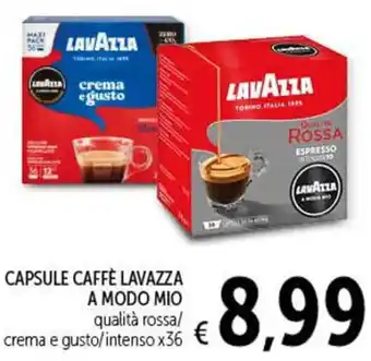 Spazio Conad CAPSULE CAFFÈ LAVAZZA A MODO MIO qualità rossa/ crema e gusto/intenso x36 offerta
