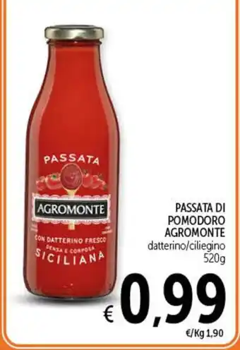 Spazio Conad PASSATA DI POMODORO AGROMONTE datterino/ciliegino 520g offerta