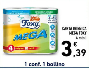 Spazio Conad CARTA IGIENICA MEGA FOXY 4 rotoli offerta