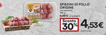 Coop SPIEDINI DI POLLO ORIGINE con peperoni, 480 g offerta