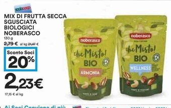 Coop MIX DI FRUTTA SECCA SGUSCIATA BIOLOGICI NOBERASCO 130 g offerta