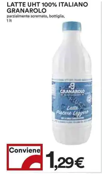 Coop LATTE UHT 100% ITALIANO GRANAROLO parzialmente scremato, bottiglia, 1 lt offerta